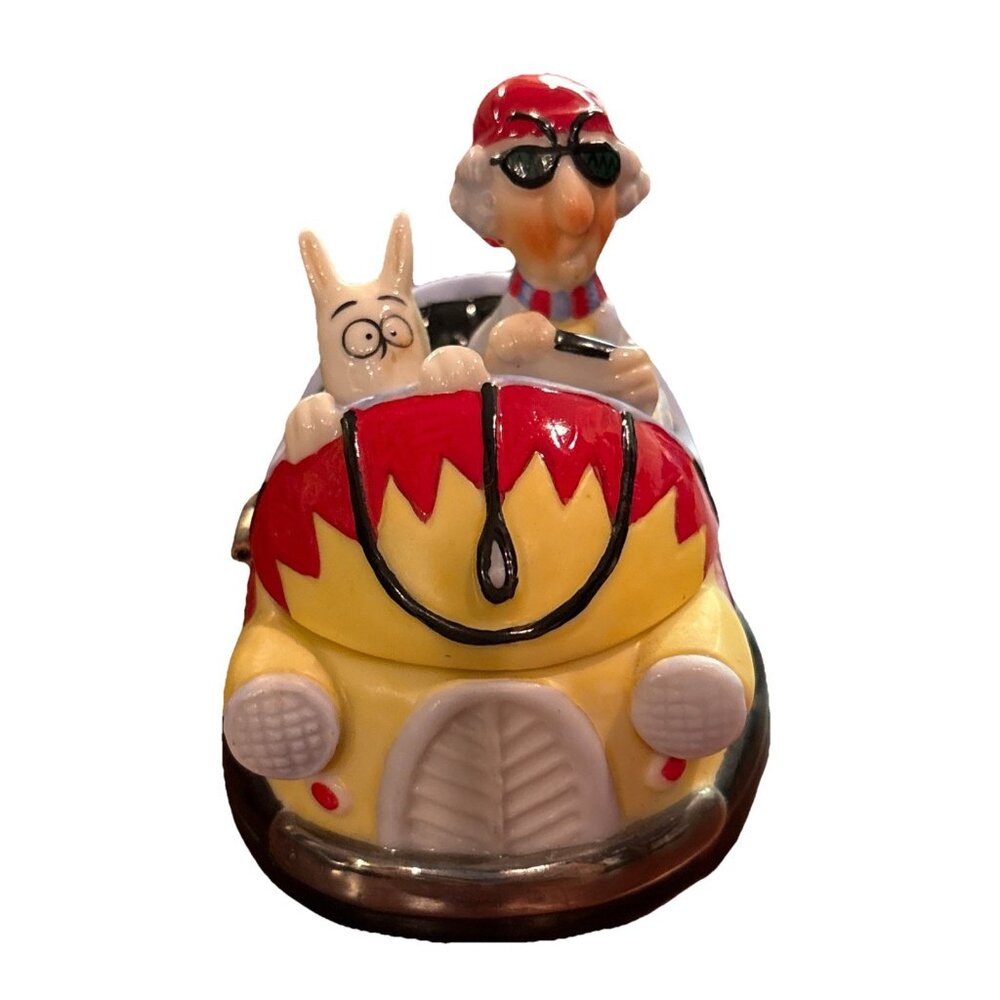 Maxine Hallmark Shoebox I'm A Grumpy Bumper Car Trinket /Jewelry Ceramic 3” Box